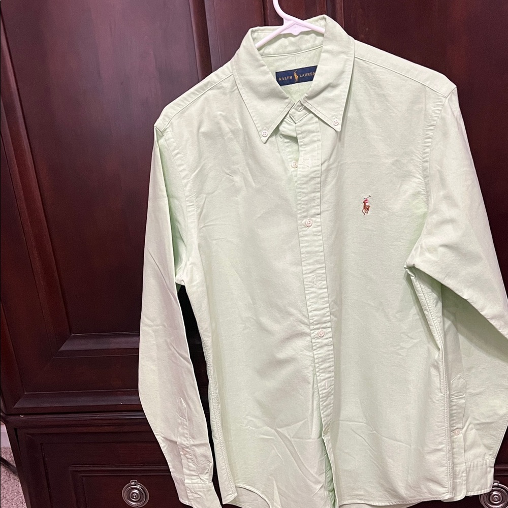 Ralph Lauren Men's Pastel Green Button-Down Shirt